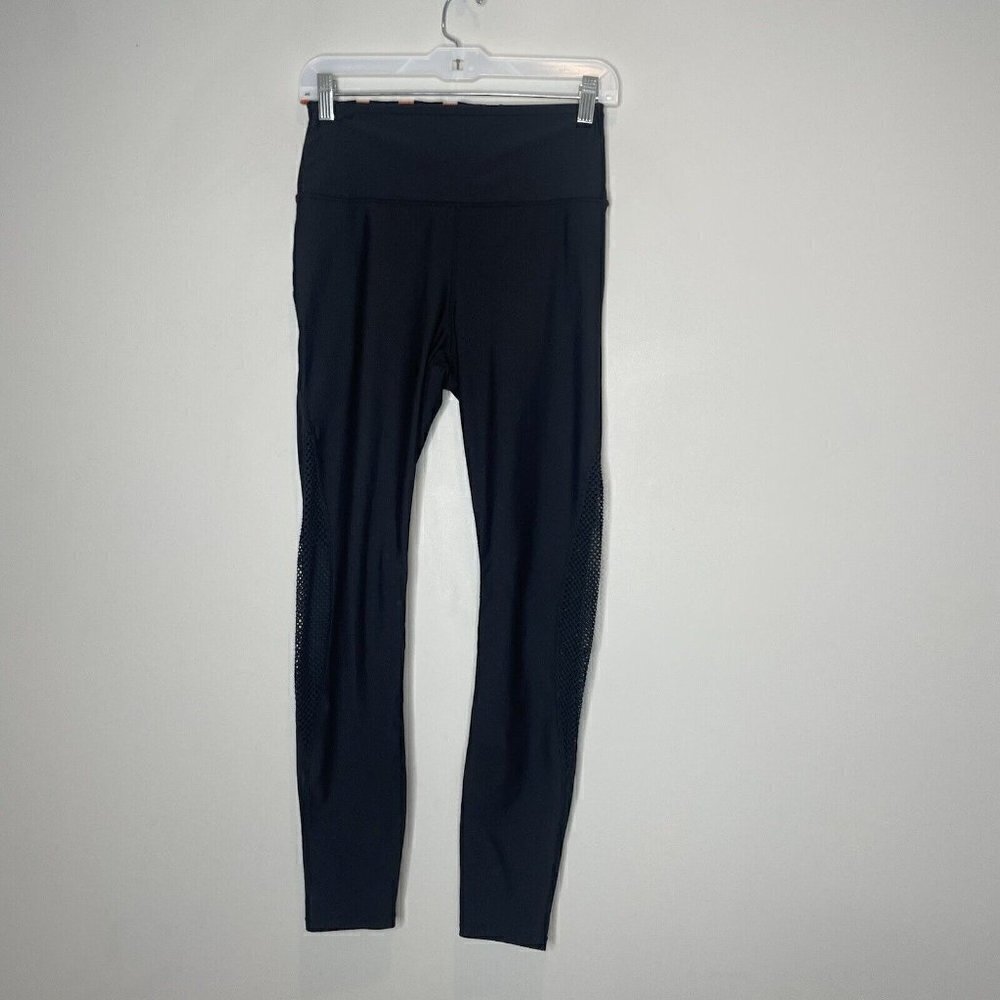 Carbon38 Black Mesh Side Drawstring Leggings Size Medium